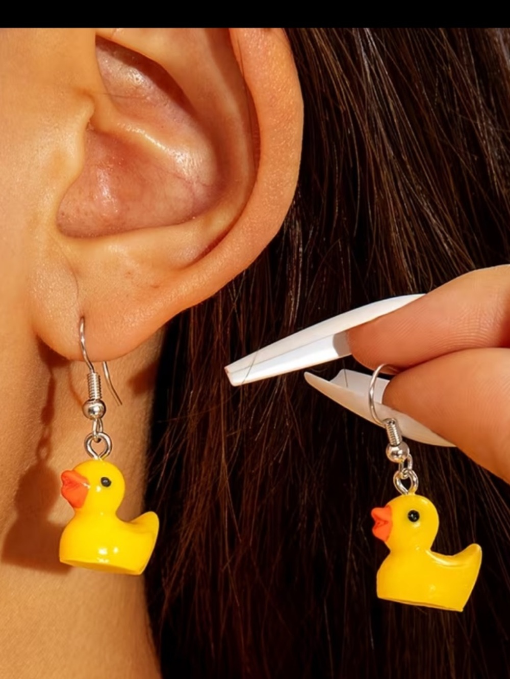 Very Cute 3D Yellow Rubber Duck Earrings